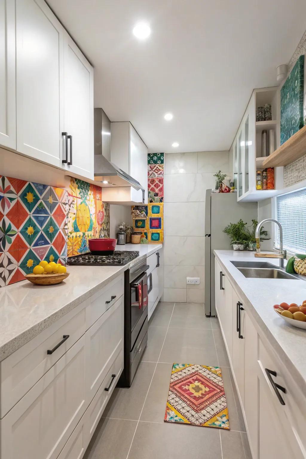 A backsplash that is sure to draw attention.