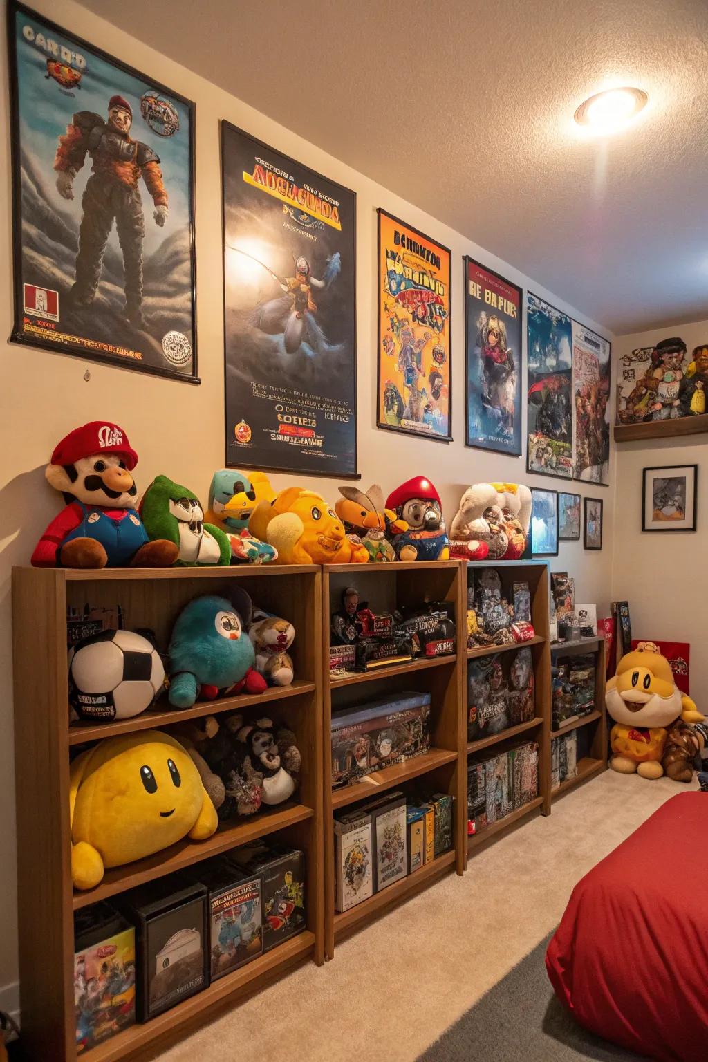 Decorative pieces add personality and charm to the room.