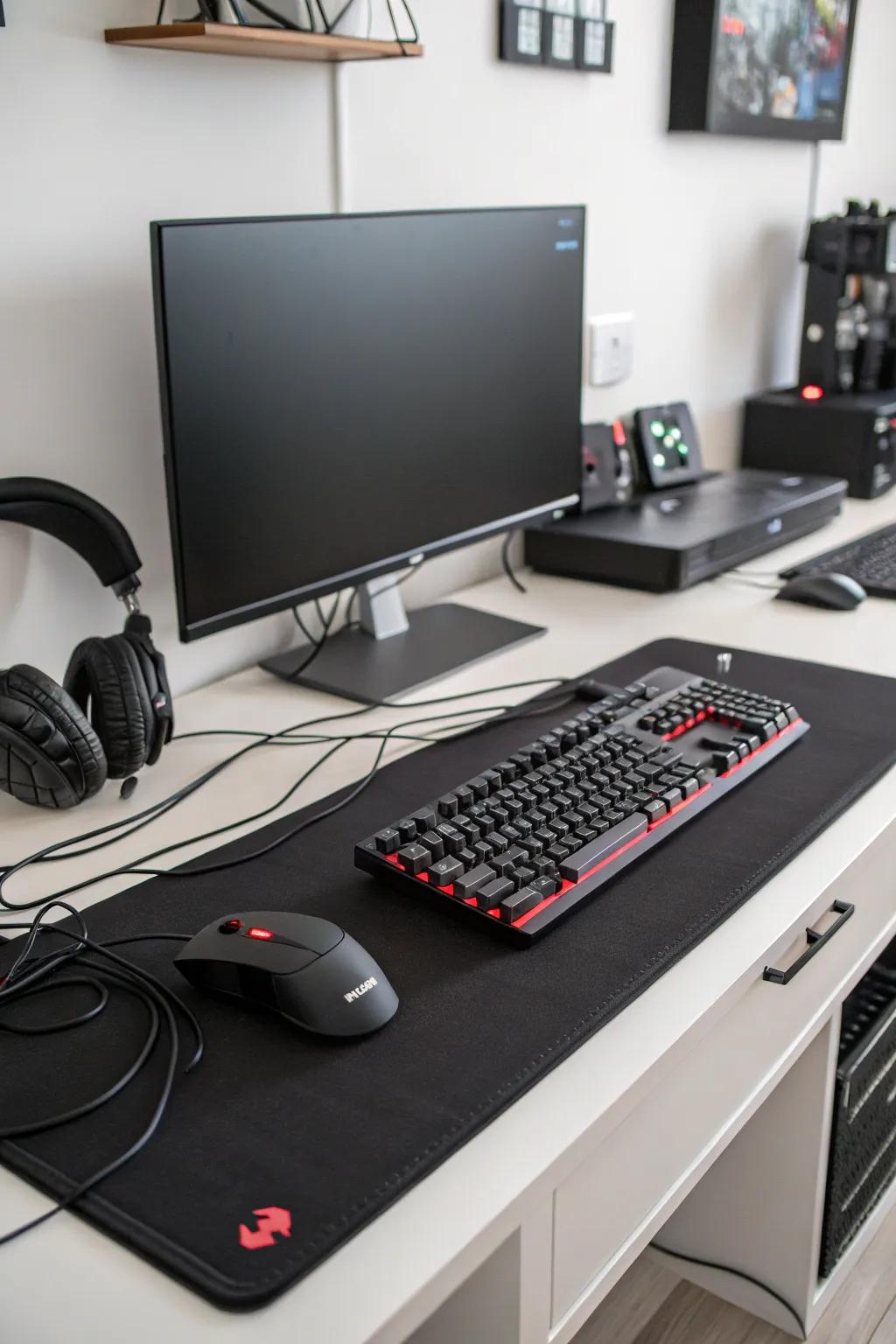 Effective cable management ensures your gaming space remains clean and neat.