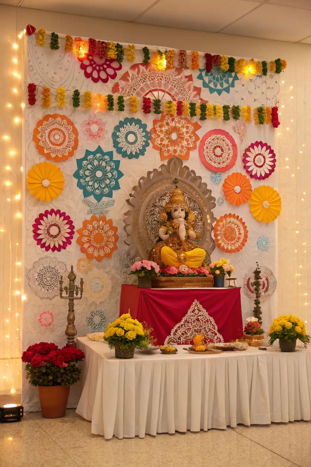 A lively and animated paper focus piece for Ganpati.