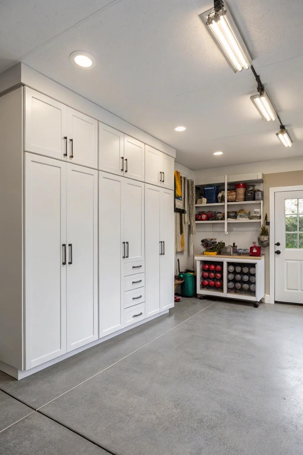 Ivory cabinets create an open and clean environment.