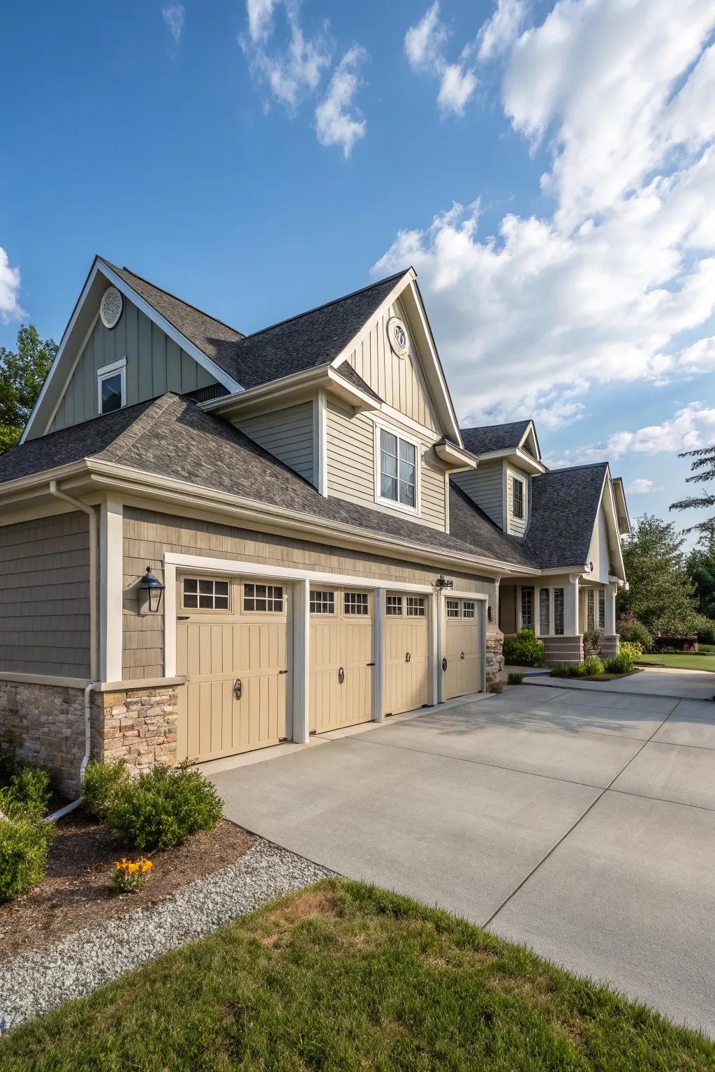 Integrated dormers foster a seamless and unified exterior.