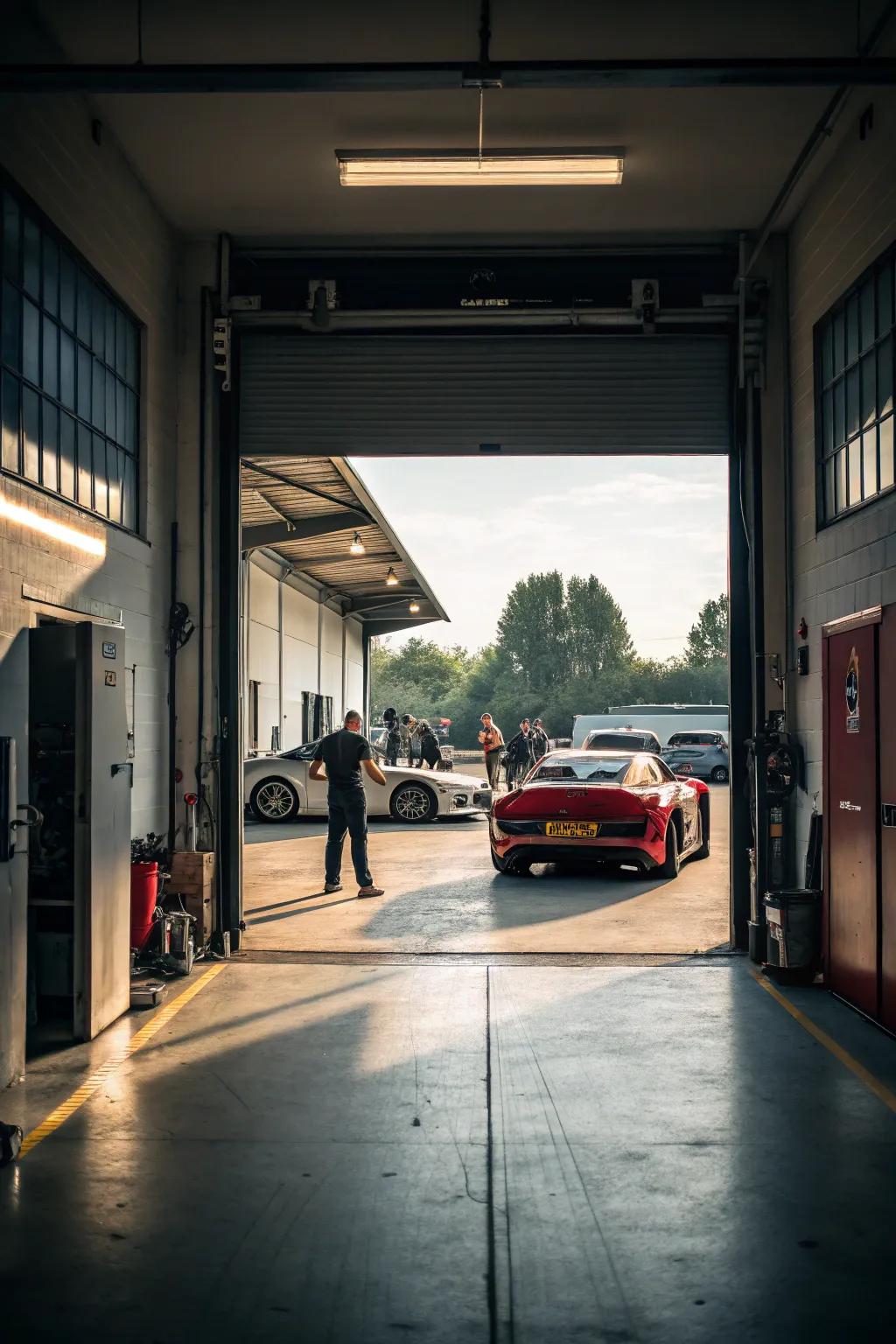 A useful drive-through garage design for effortless vehicle access.