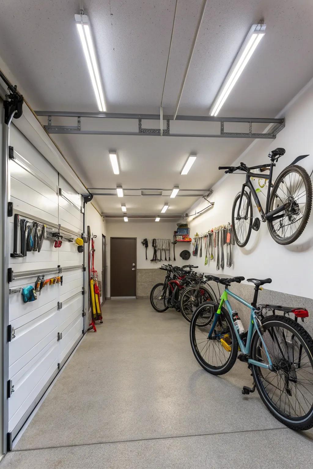 Good lighting can make a garage more welcoming and functional.