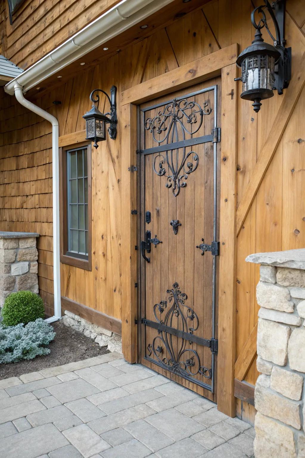 Wrought iron decorations offer a hint of classic charm.