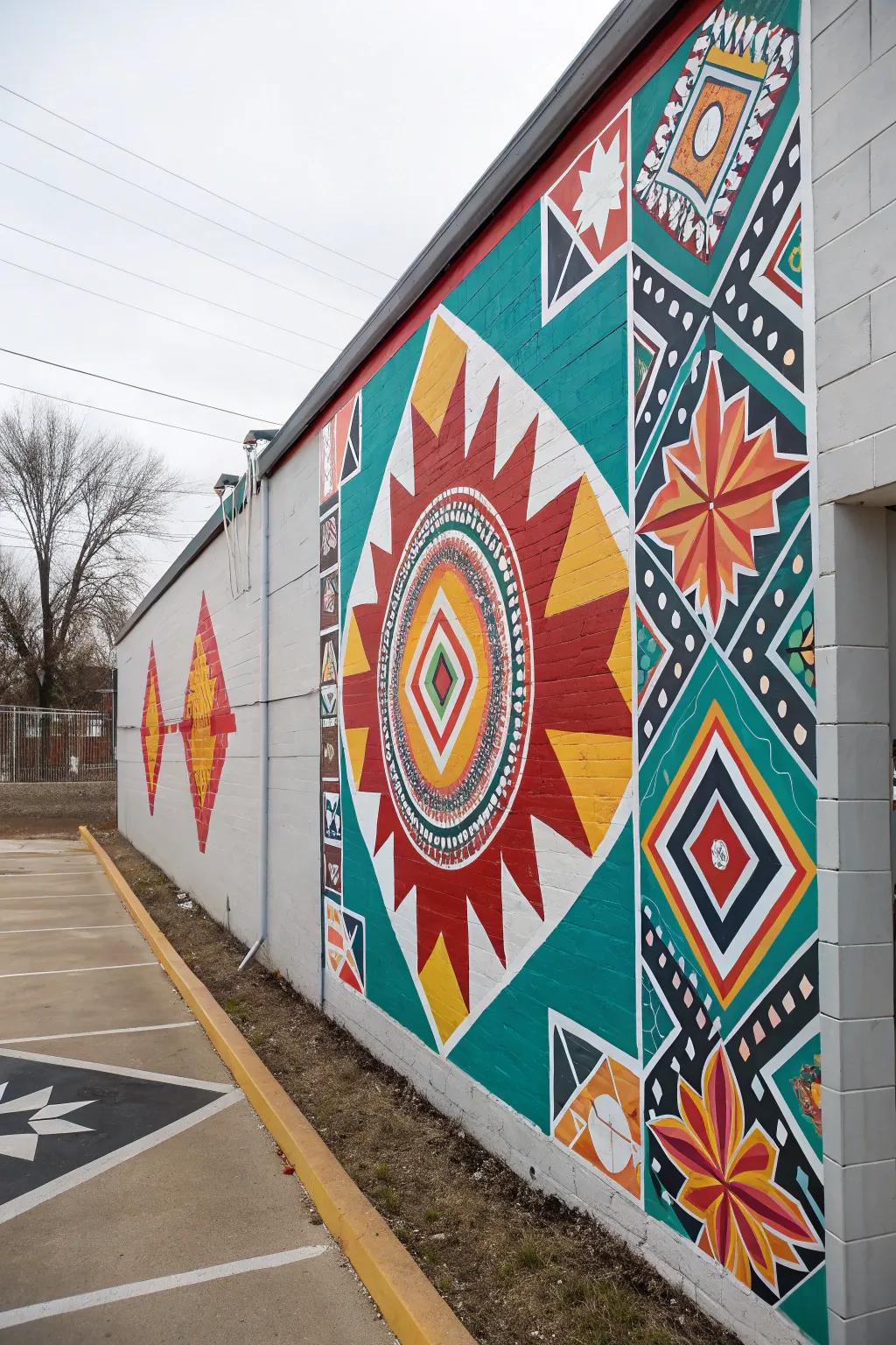 A painted mural can improve every space with its strong, artistic style.