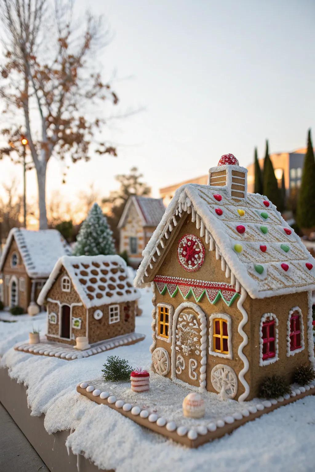 A captivating village of gingerbread houses, each narrating its individual story.