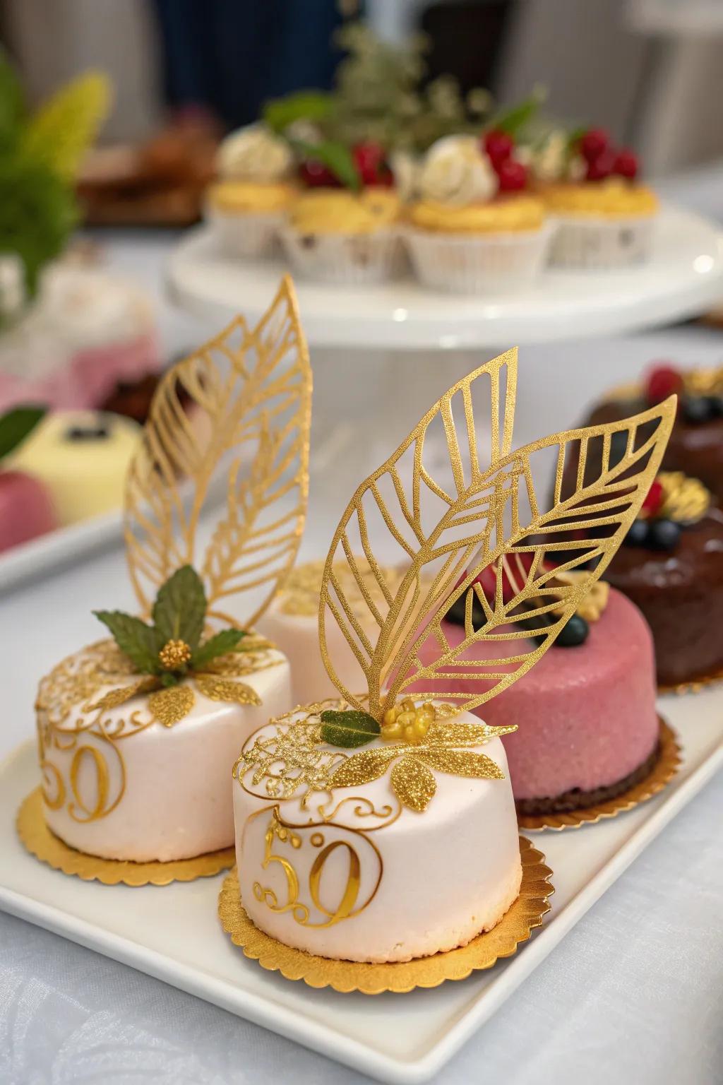 Gold leaf confections enhance a luxurious and elegant touch.