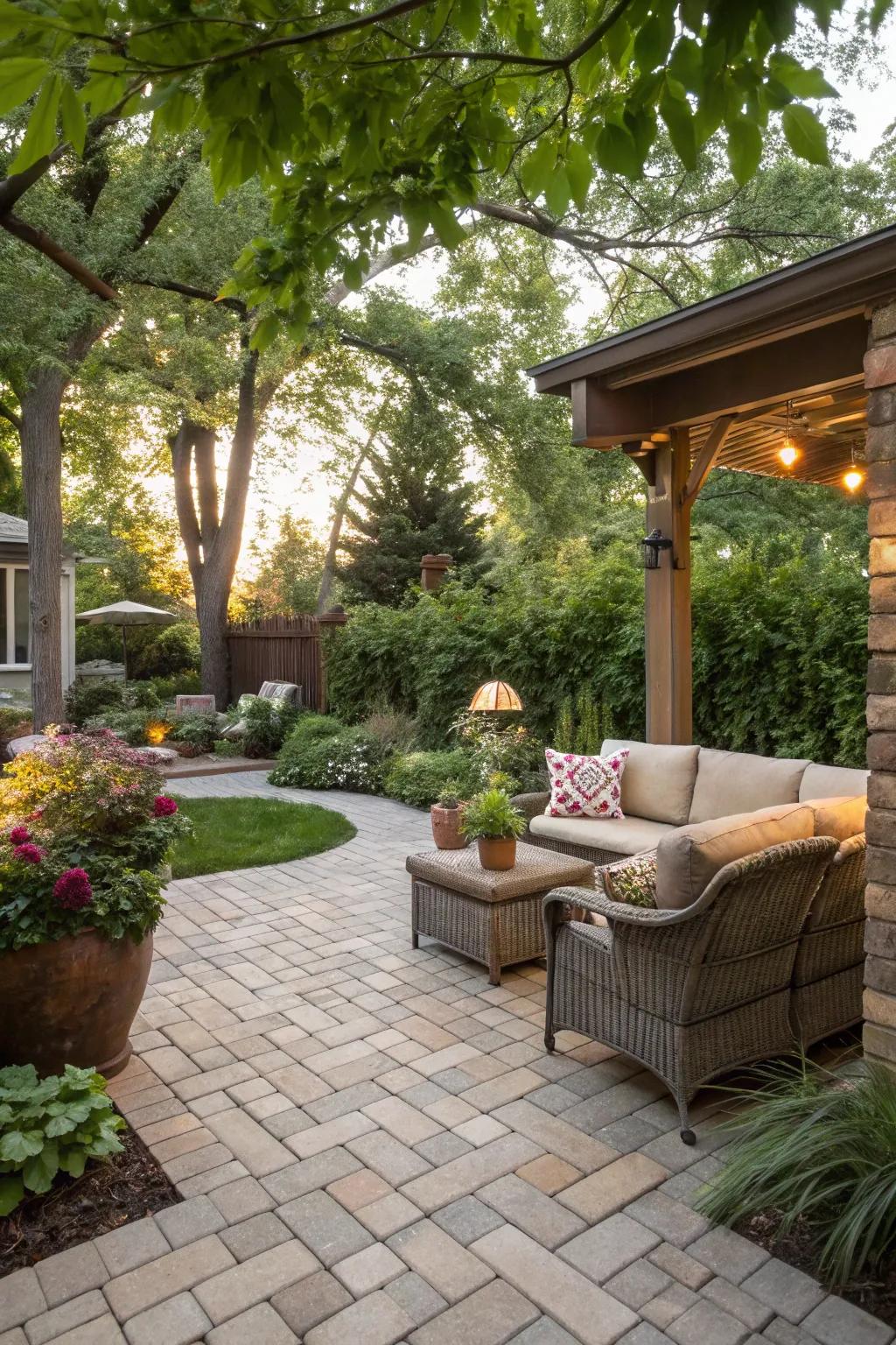 Patio spaces change your garden into an outdoor living space.