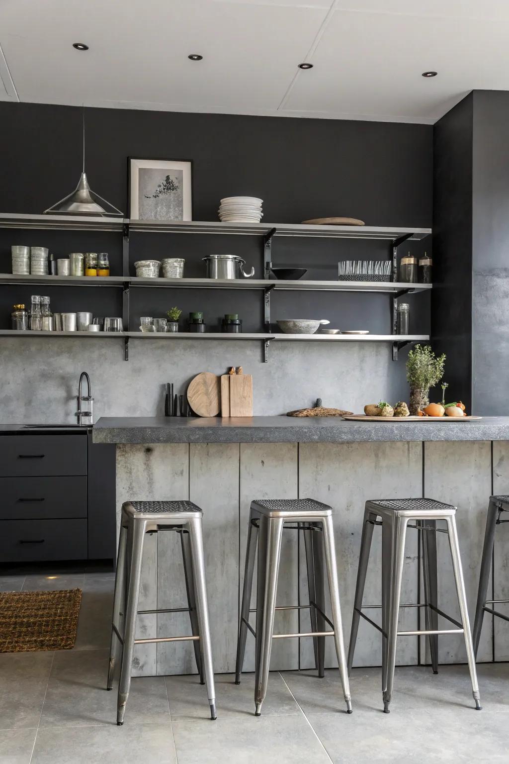Industrial elements add a cutting-edge vibe.