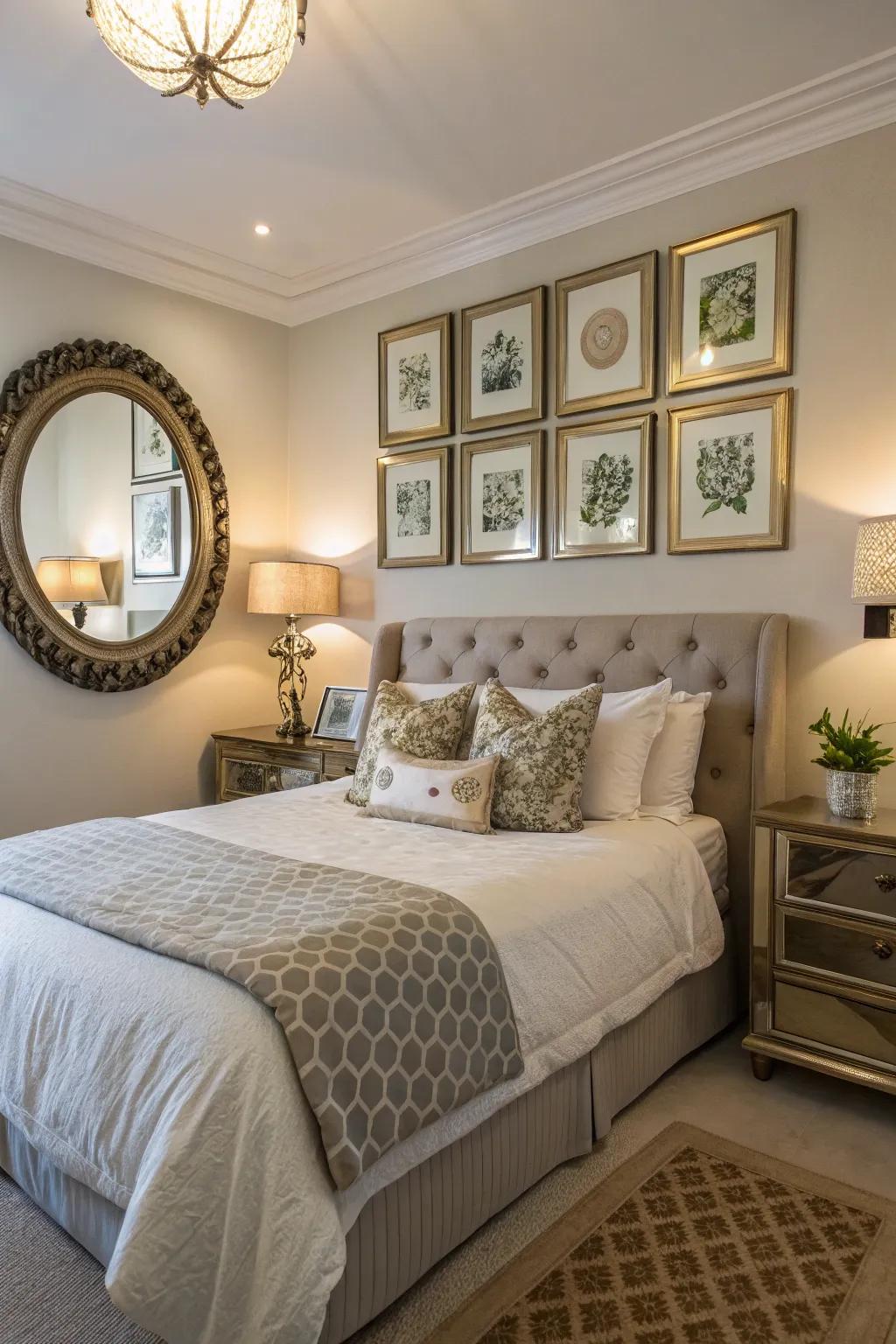 Ornamental touches bring individuality and panache to the space.