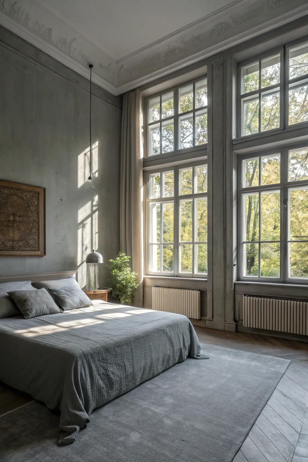 Sunlight enhances the airy charm of grey shades.