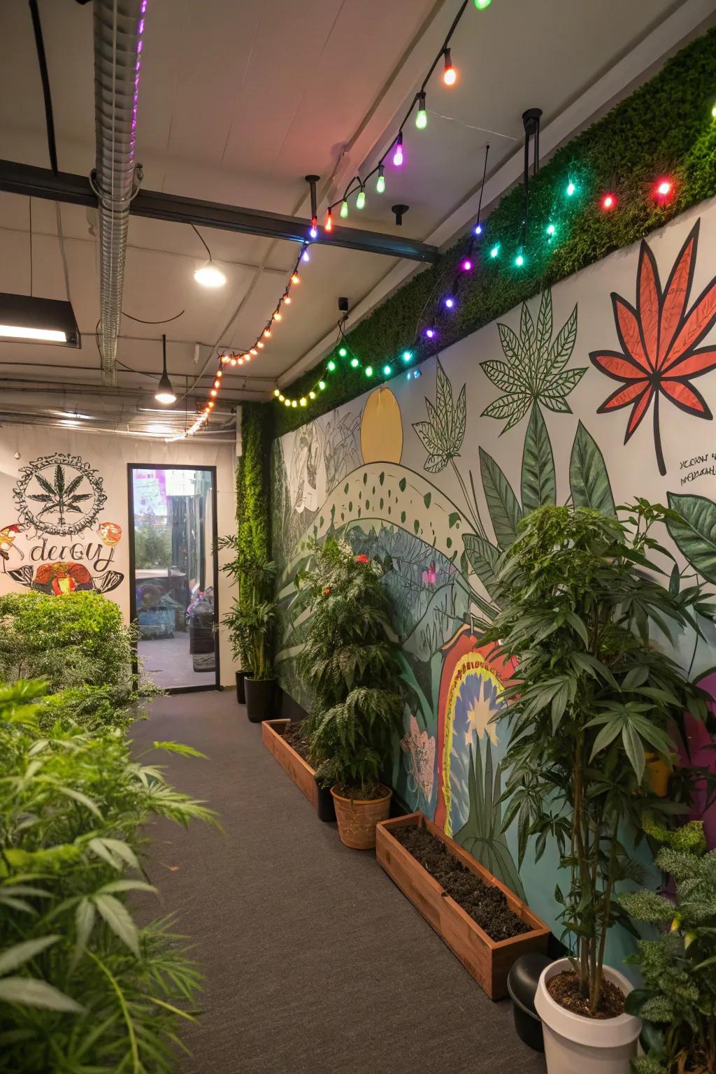 Adding artistic elements can turn your grow room into a visually appealing sanctuary.