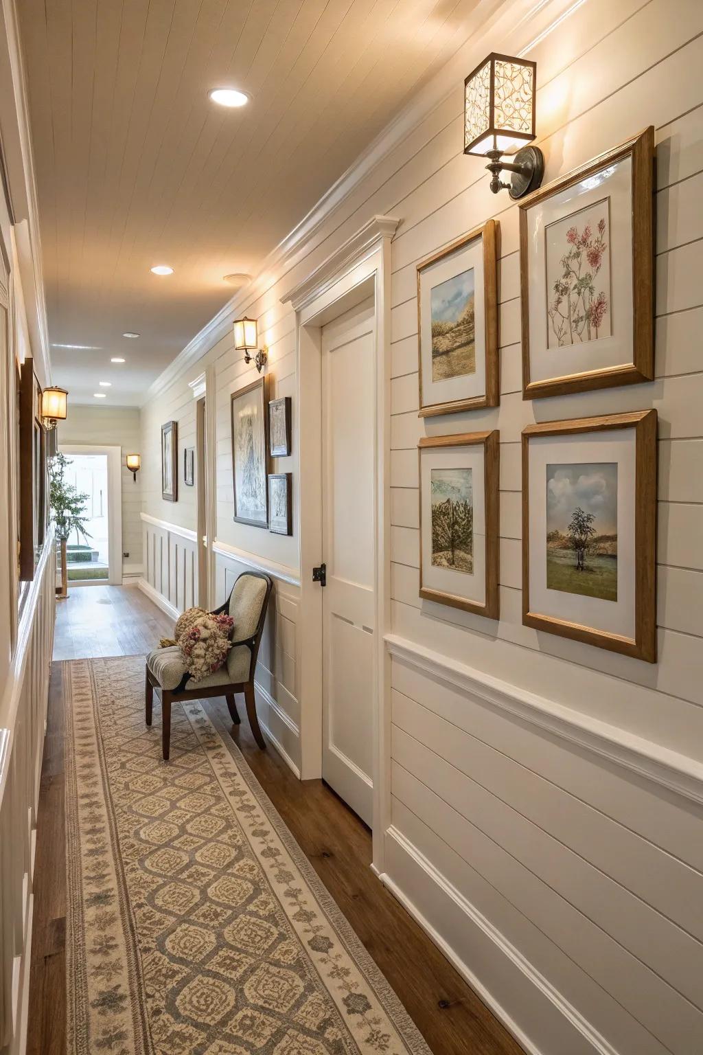 Plank boards offer a superb foundation for an eye-catching art showcase.