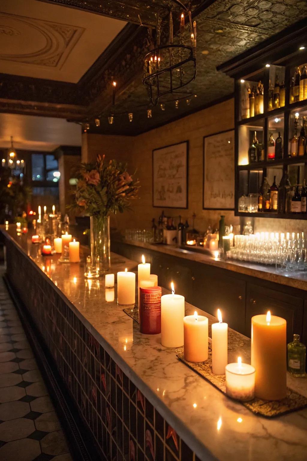 Create a mystical ambiance with candlelight.