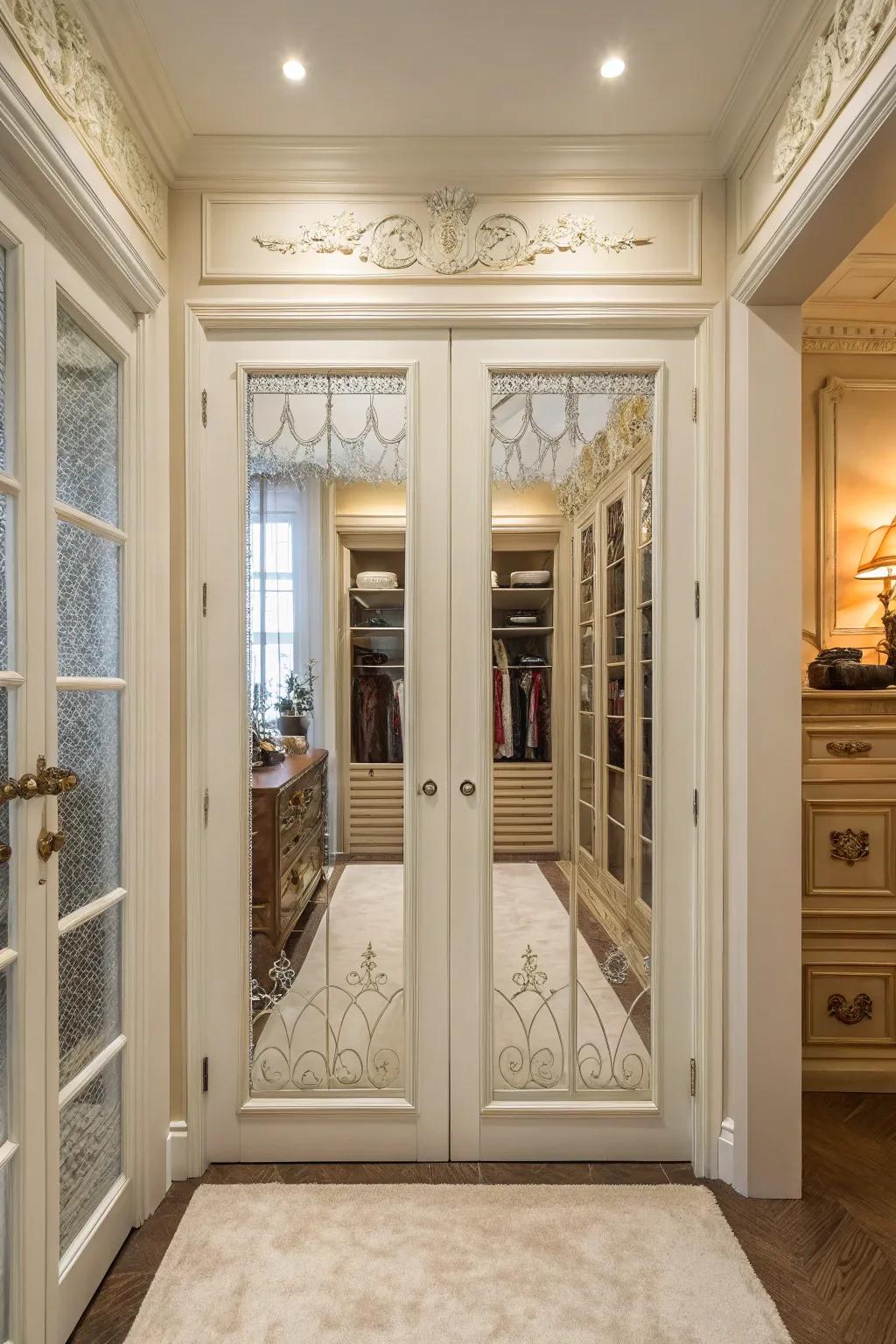 Incorporate lasting elegance with French-style closet doors.