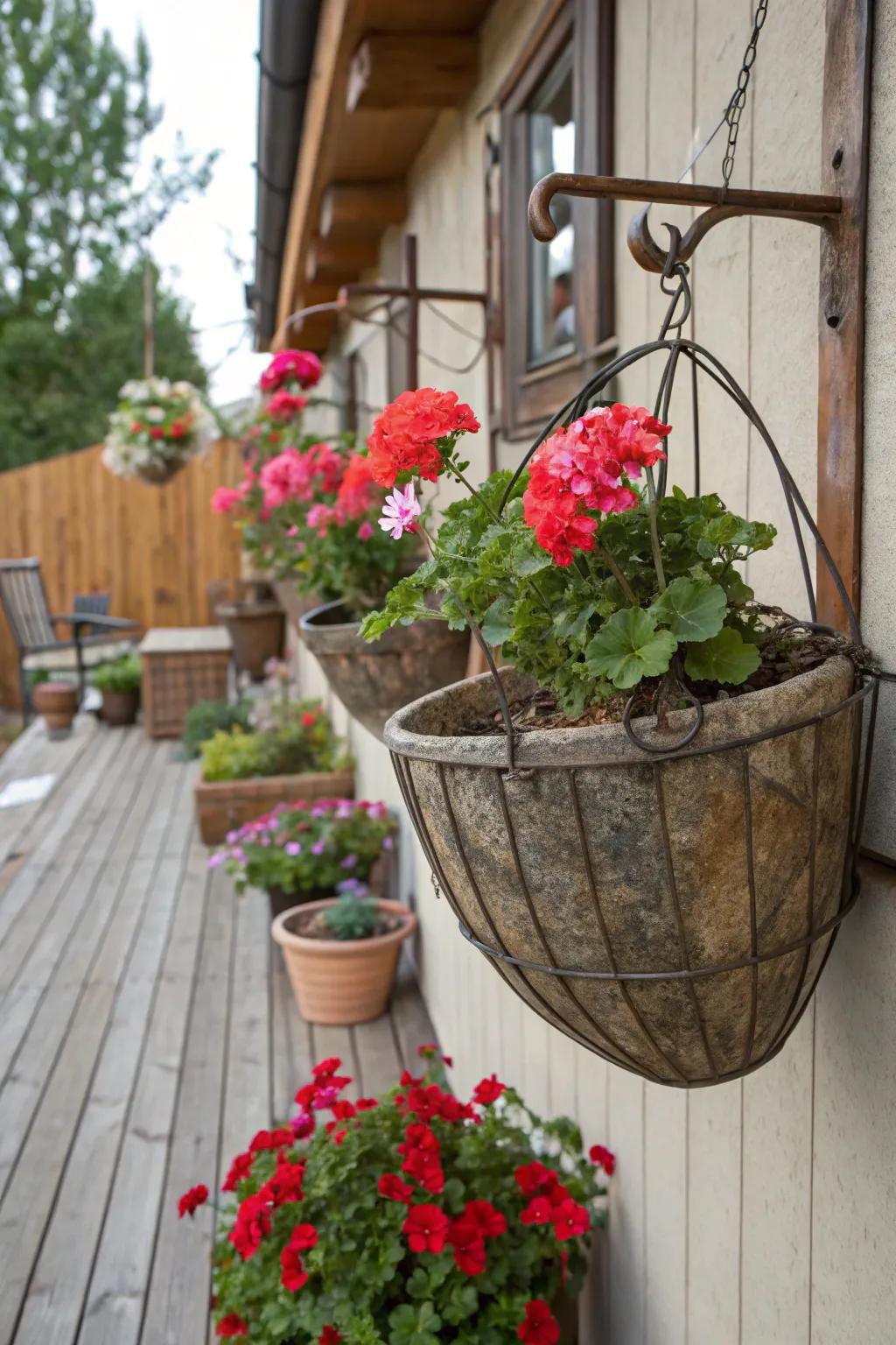Metallic baskets contribute a countryside charm to your aesthetic.