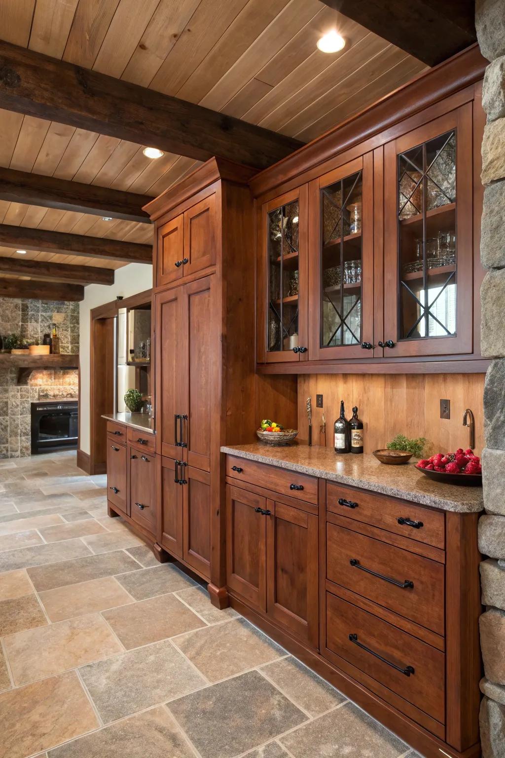 Oil-rubbed bronze accents add comfort and a rustic appeal.