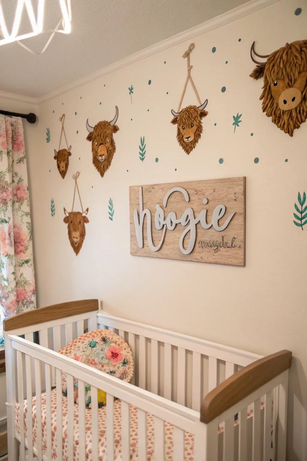 Bespoke designation marks inject a tailored and lovely element into the nursery.