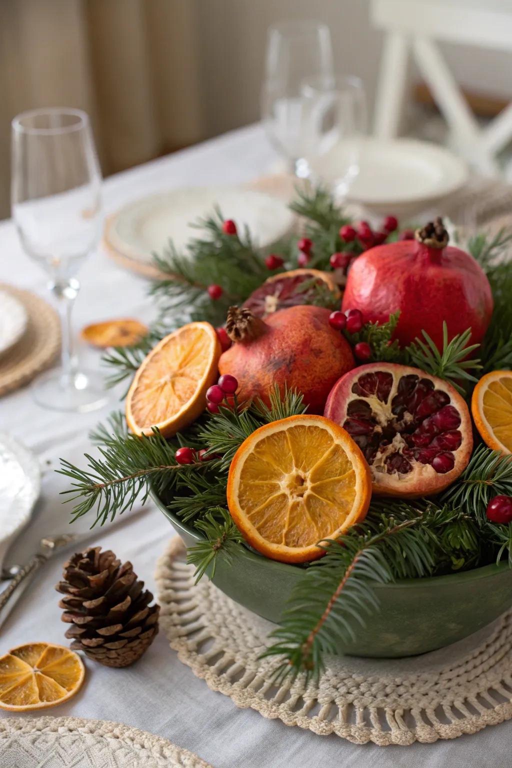 Seasonal fruits contribute a touch of natural appeal to your table.