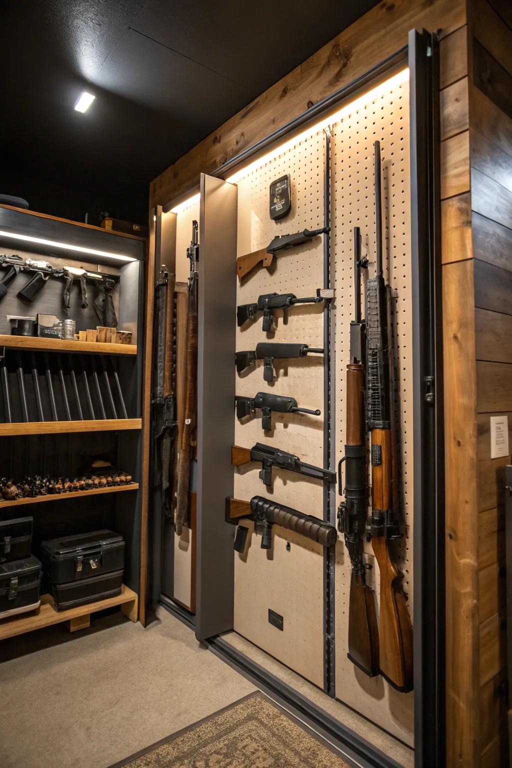 Open displays offer quick access to your firearms collection.