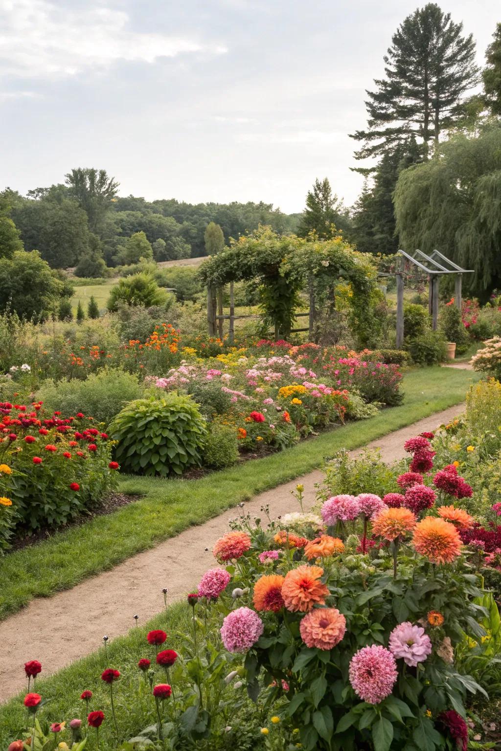 Seamlessly integrate blossoms with outdoor garden features.