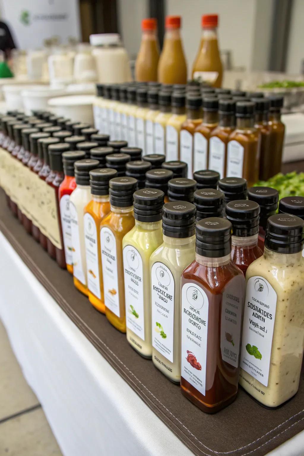 A variety of dressings to enhance your salad creation.