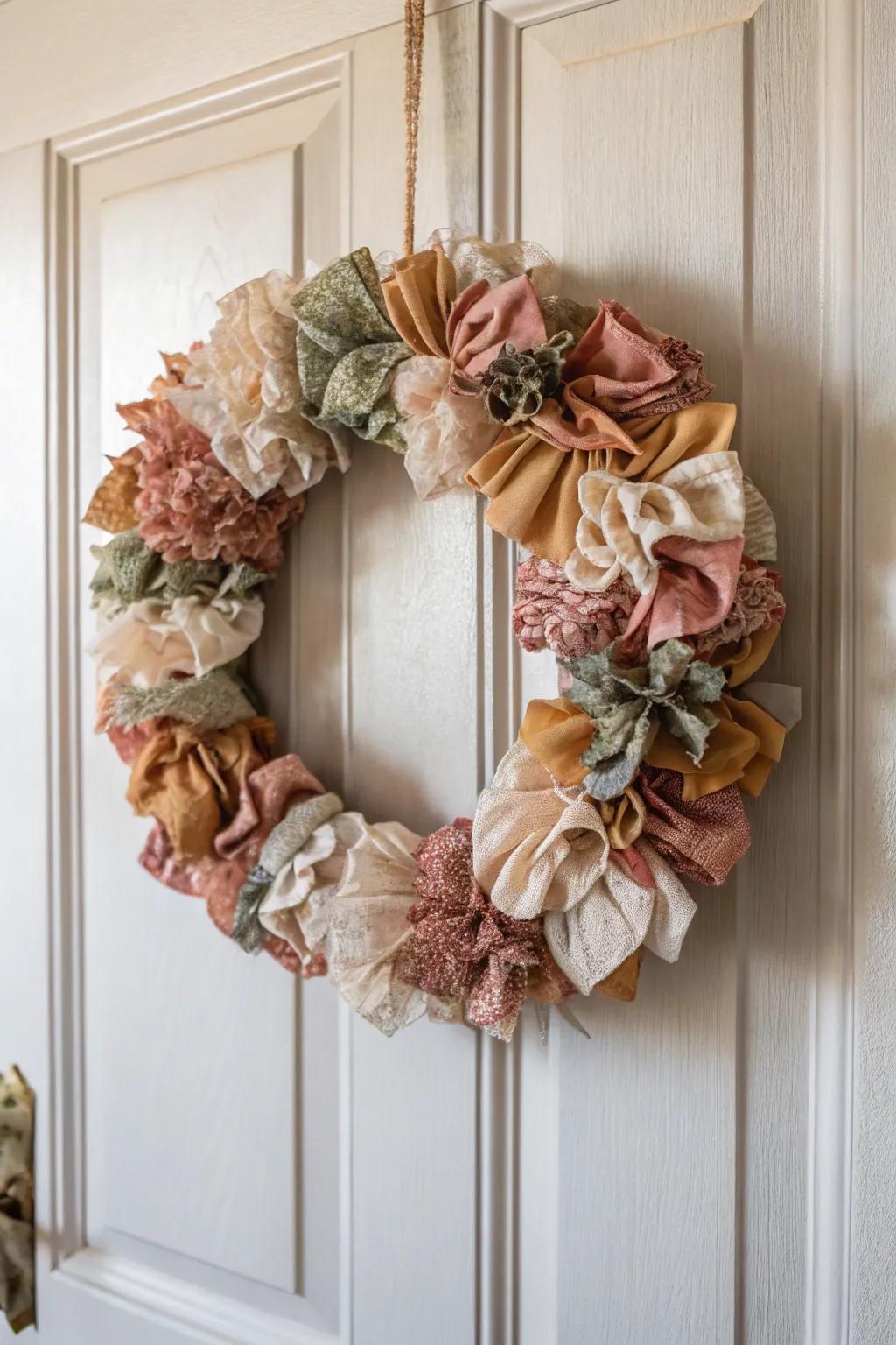 Turn your textile remnants into a stunning centerpiece that celebrates sustainability and style.