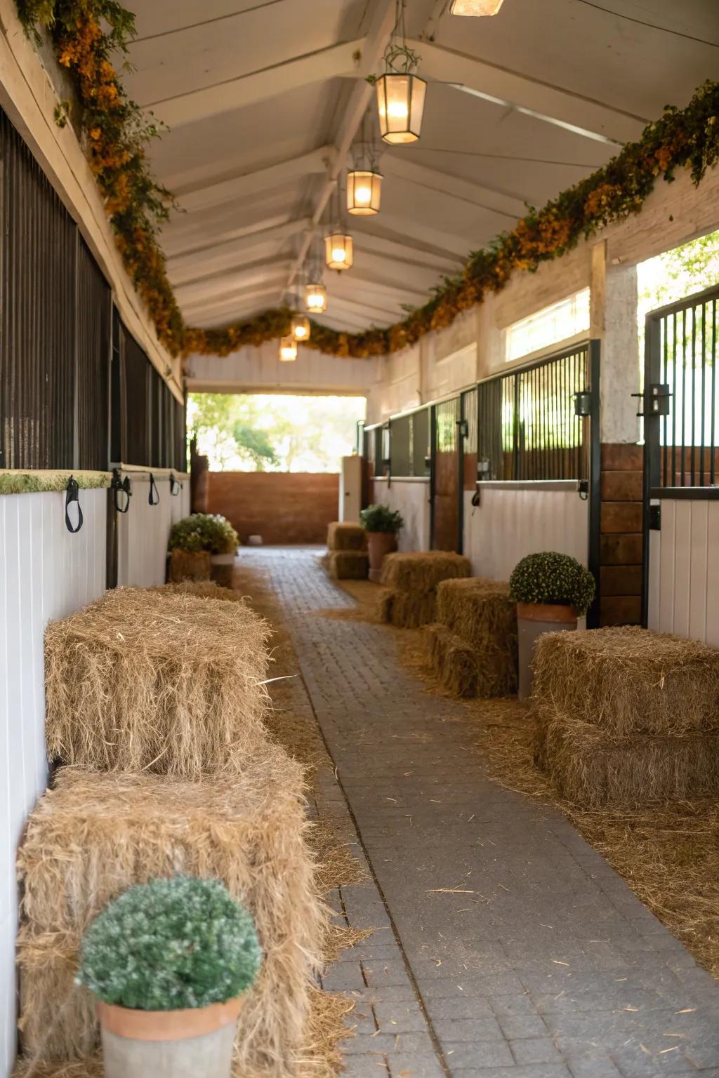 Hay bales can be creatively used as both practical and decorative items.