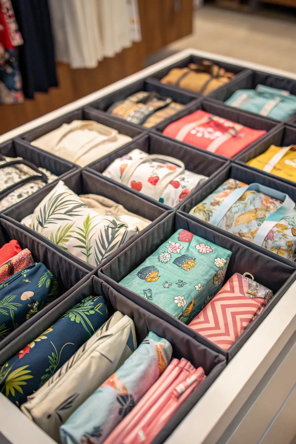 Folding carryalls helps maintain tidiness and conserve space.