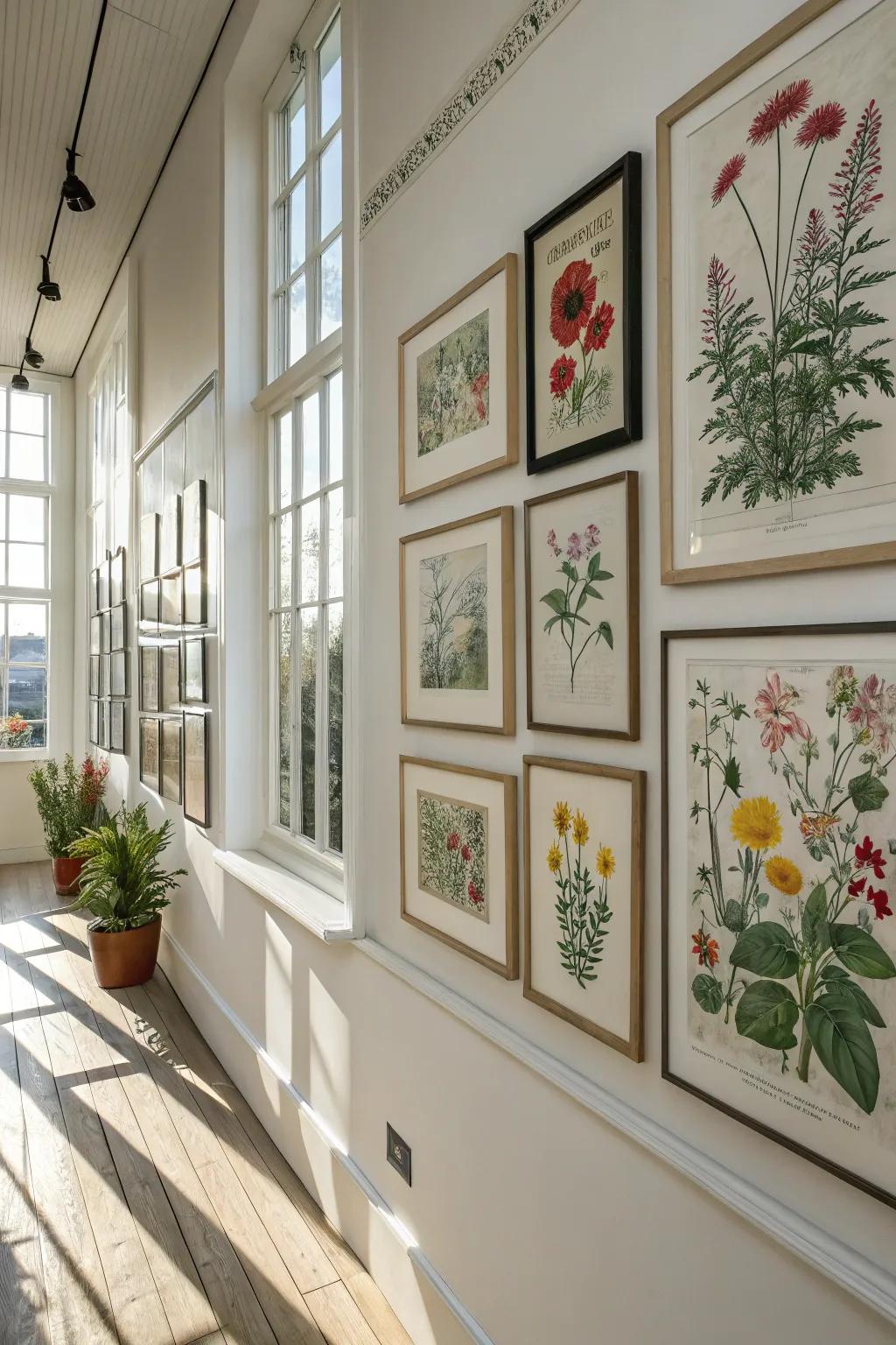 Botanical prints bring nature indoors.