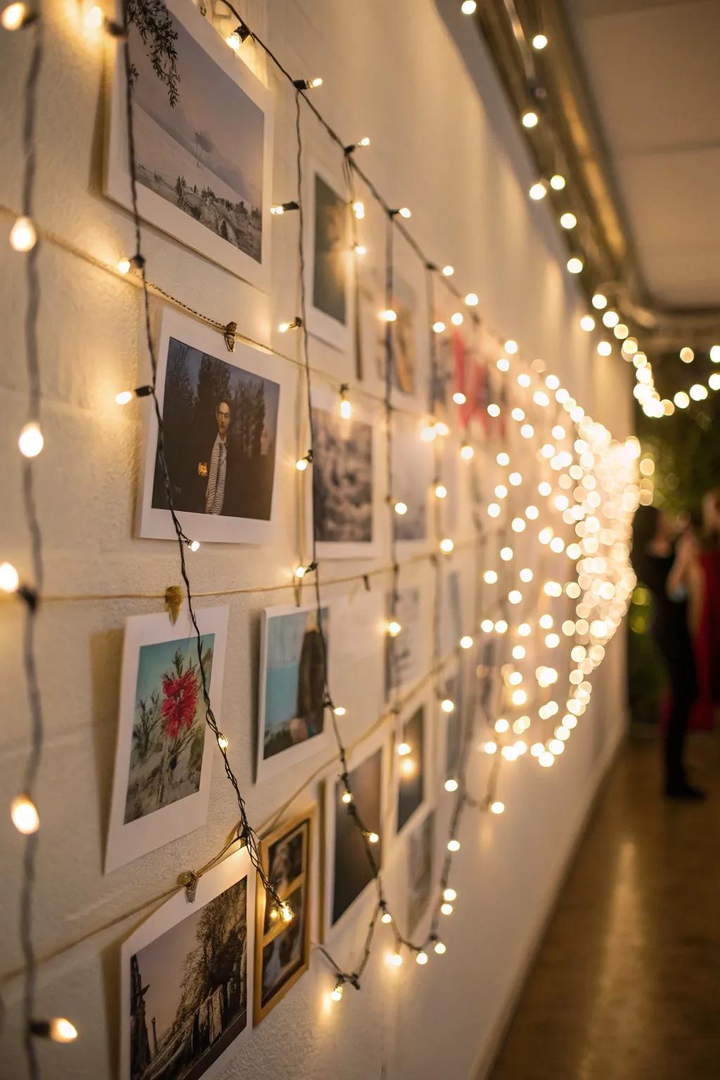 Fairy lights will make your artwork stand out and create a striking effect.