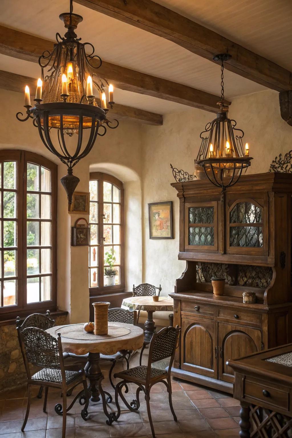Rustic and vintage features evoke an authentic Spanish sensation.