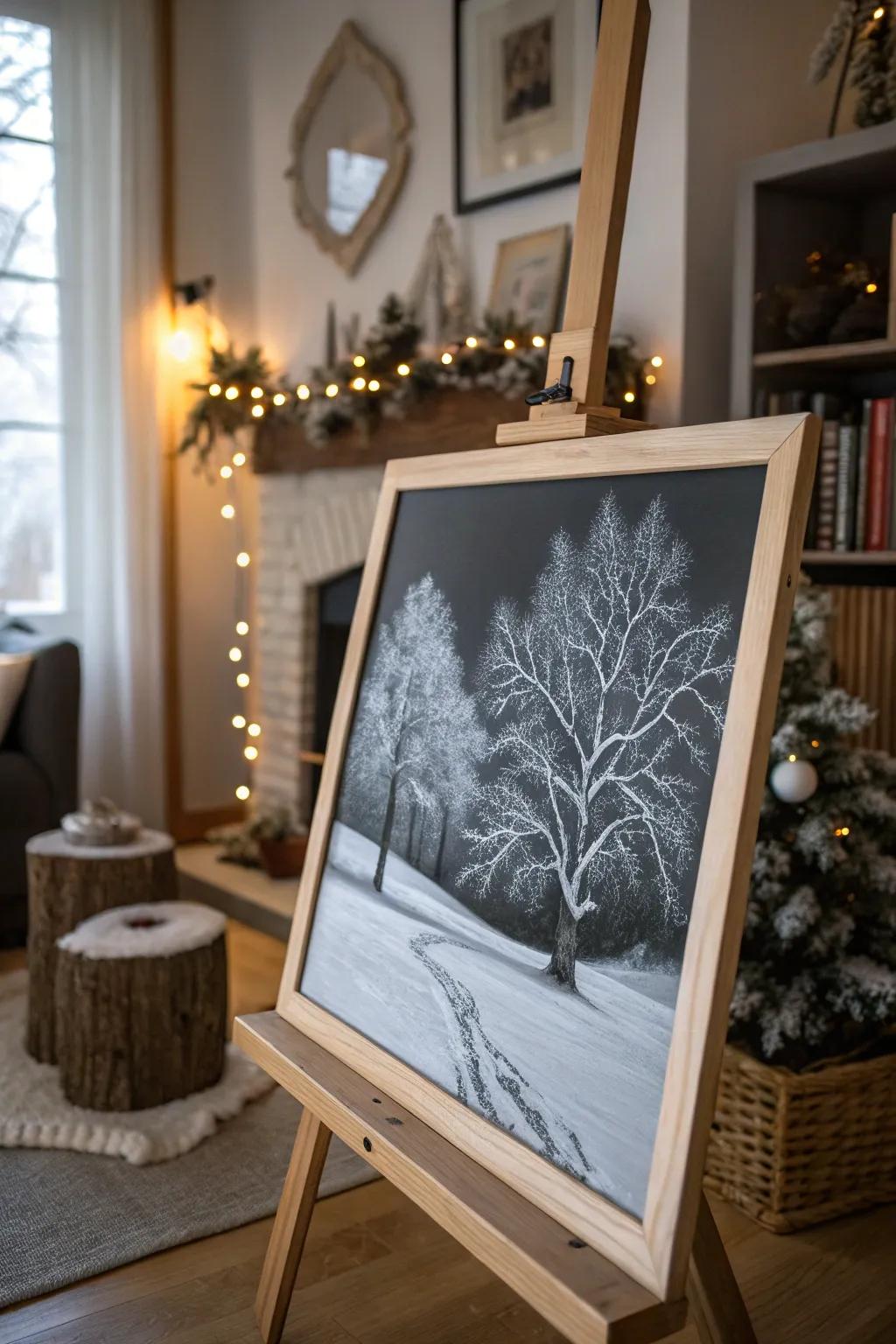 Capture the tranquility of a snow-covered vista.