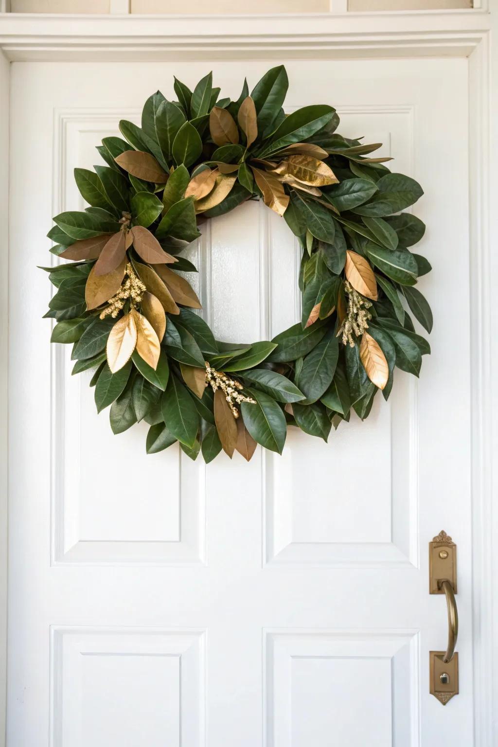 Aurum-accented grandiflora foliage incorporates a dash of refinement to your garland.