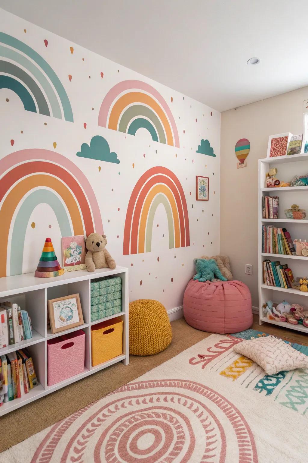 Stacked colors and shapes develop an interactive, vibrant design.