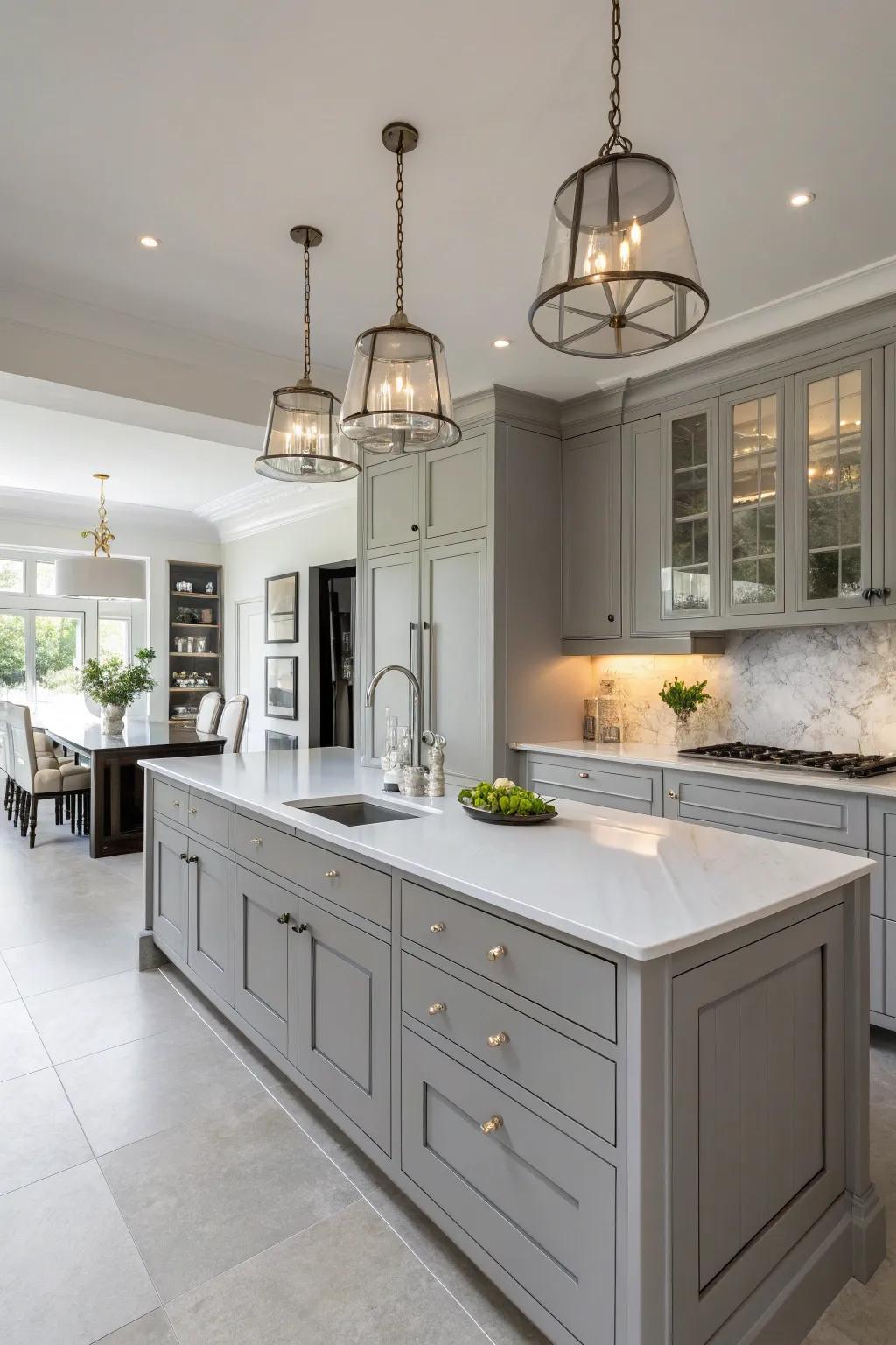 Gray cabinets introduce a modern, versatile element to any kitchen.