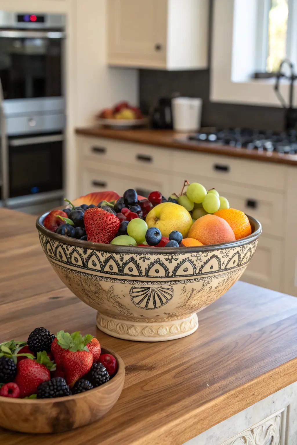 Handcrafted pottery bowls add artistic flair to every kitchen.
