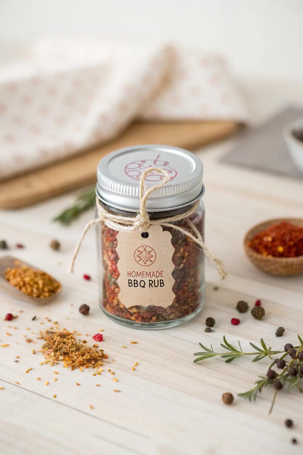 Spice up Dad's grilling skills with a handcrafted grill seasoning in a beautifully labeled container&mdash;simple, personal, and flavorful!