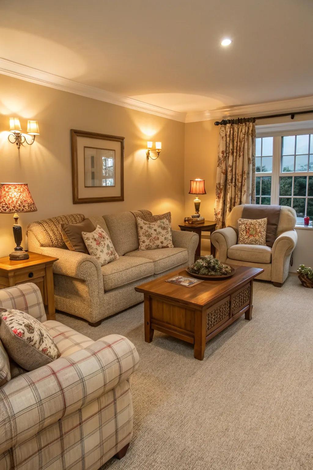 Deluxe carpet flooring delivers unmatched comfort and coziness to your living space.