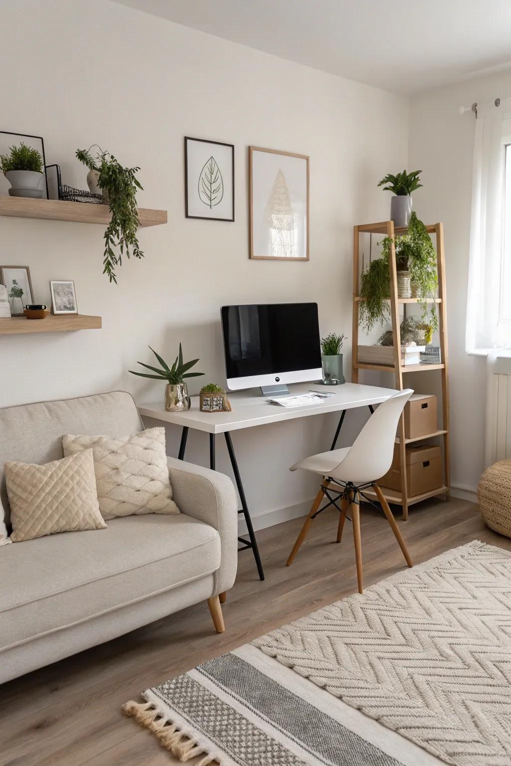 A minimalist approach keeps the space orderly and relaxing.