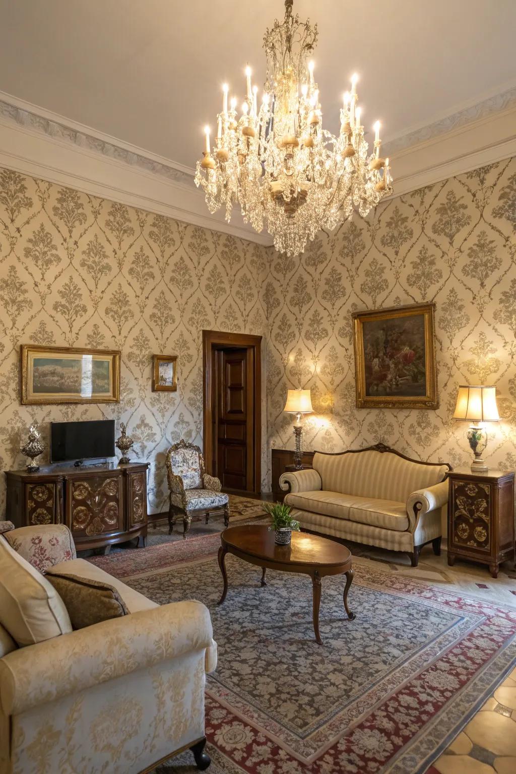 Damask patterns evoke an enduring sense of sophistication.