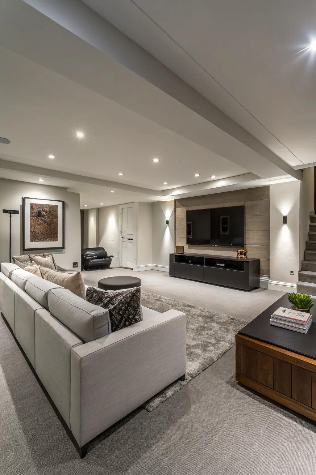 Streamlined, low-profile furniture helps keep the environment open and uncluttered.