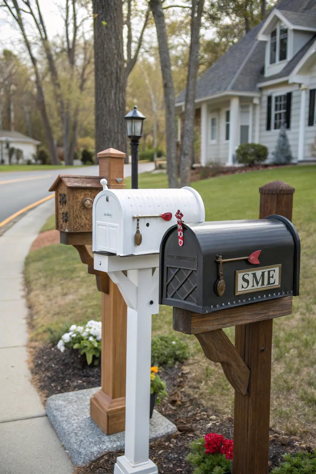 Try different designs to refresh your mailbox's aesthetic.