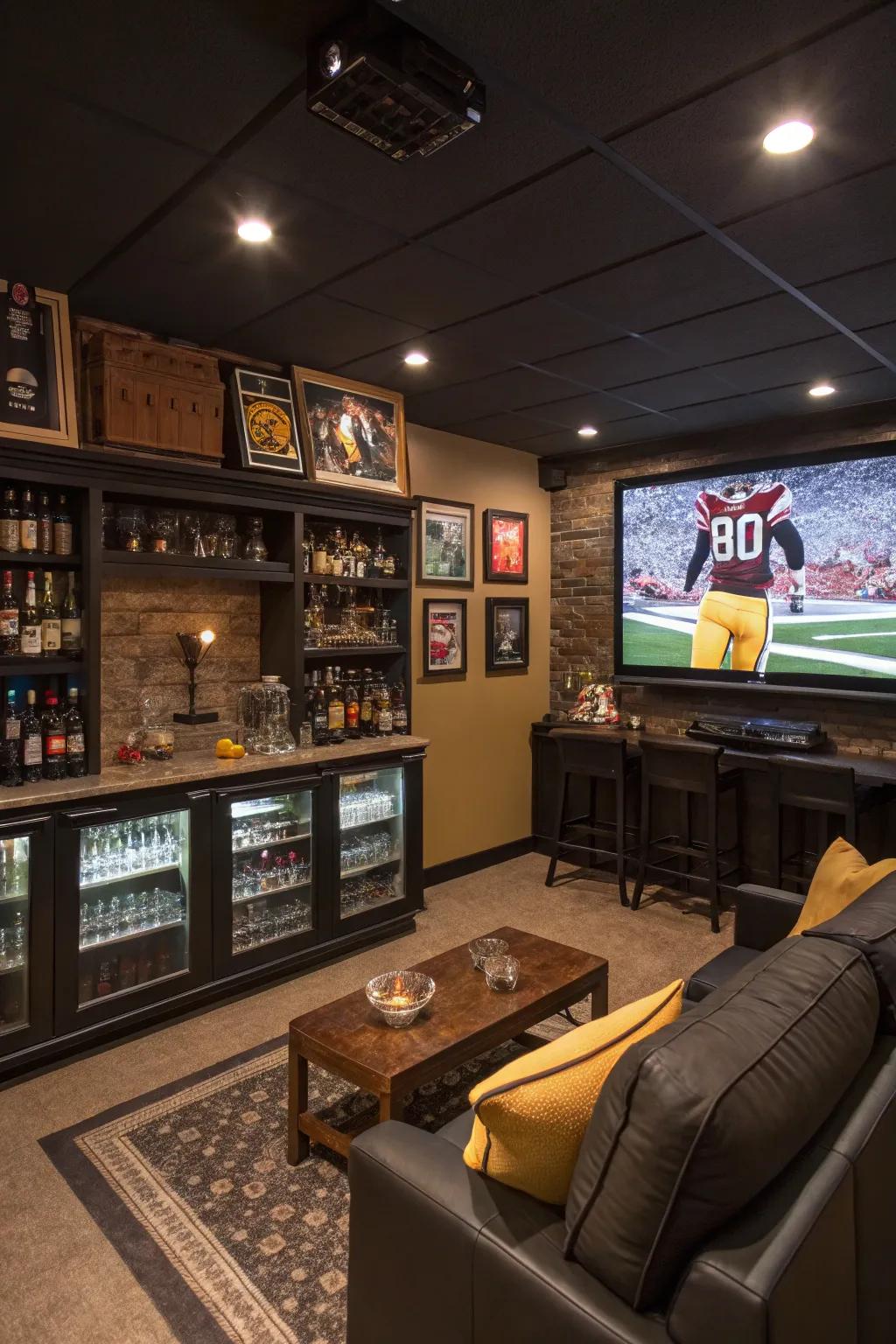 Bring the sports bar experience home with a dedicated space for game day.