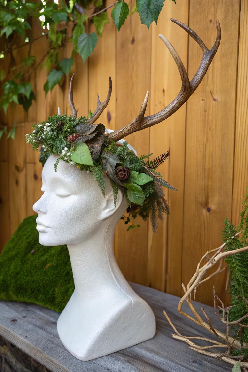 Nature-inspired decorations usher the outdoors inside.