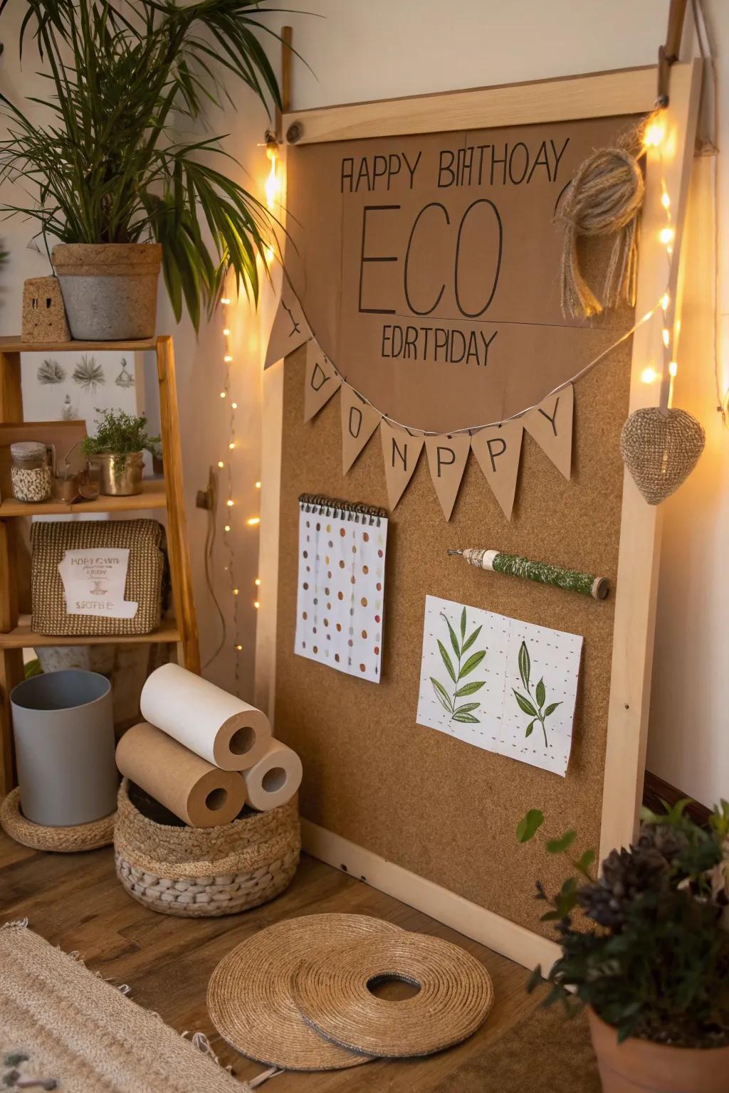 An eco-friendly birthday board that blends sustainability with style.