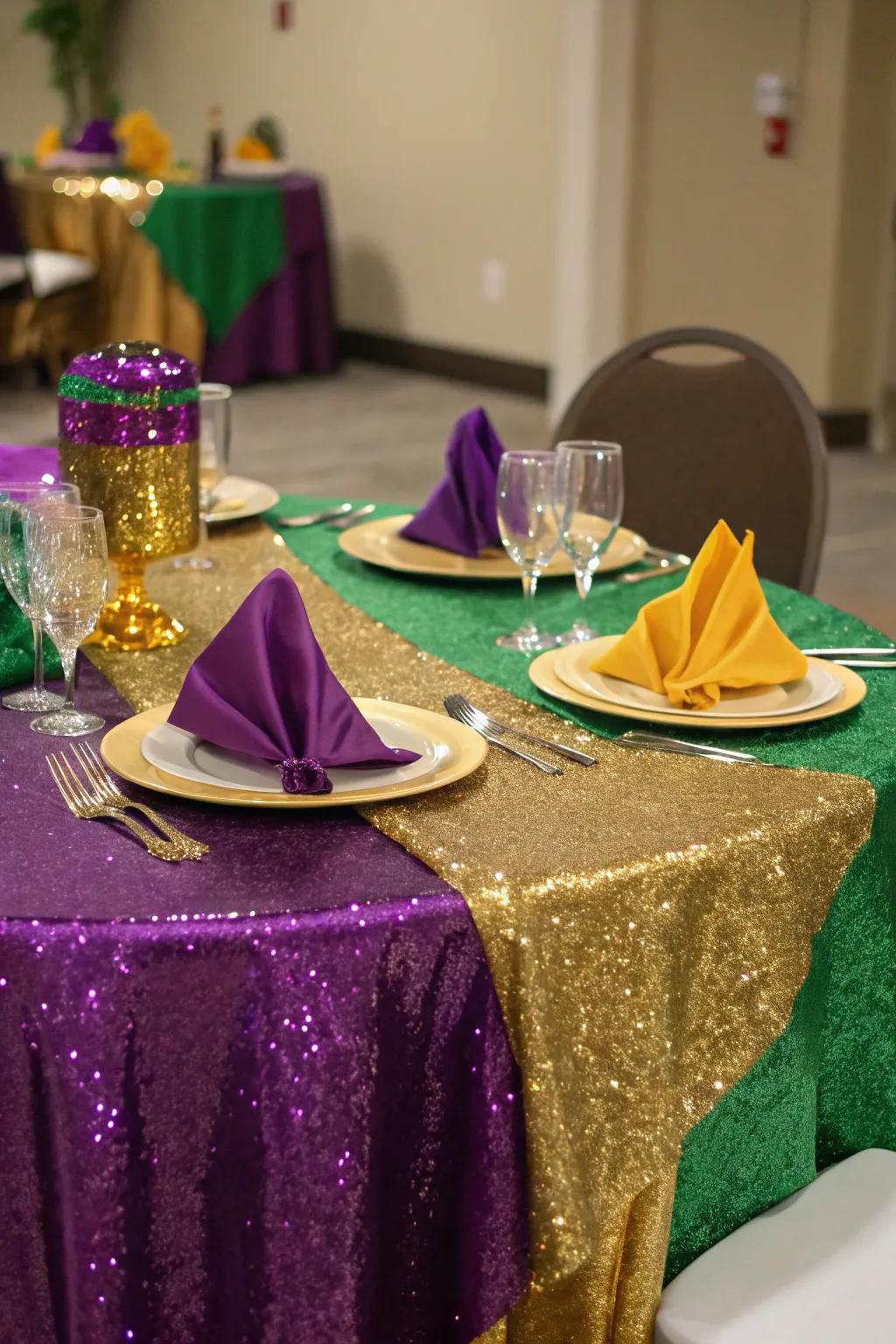 Bring sparkle to your dining experience with gleaming textiles.