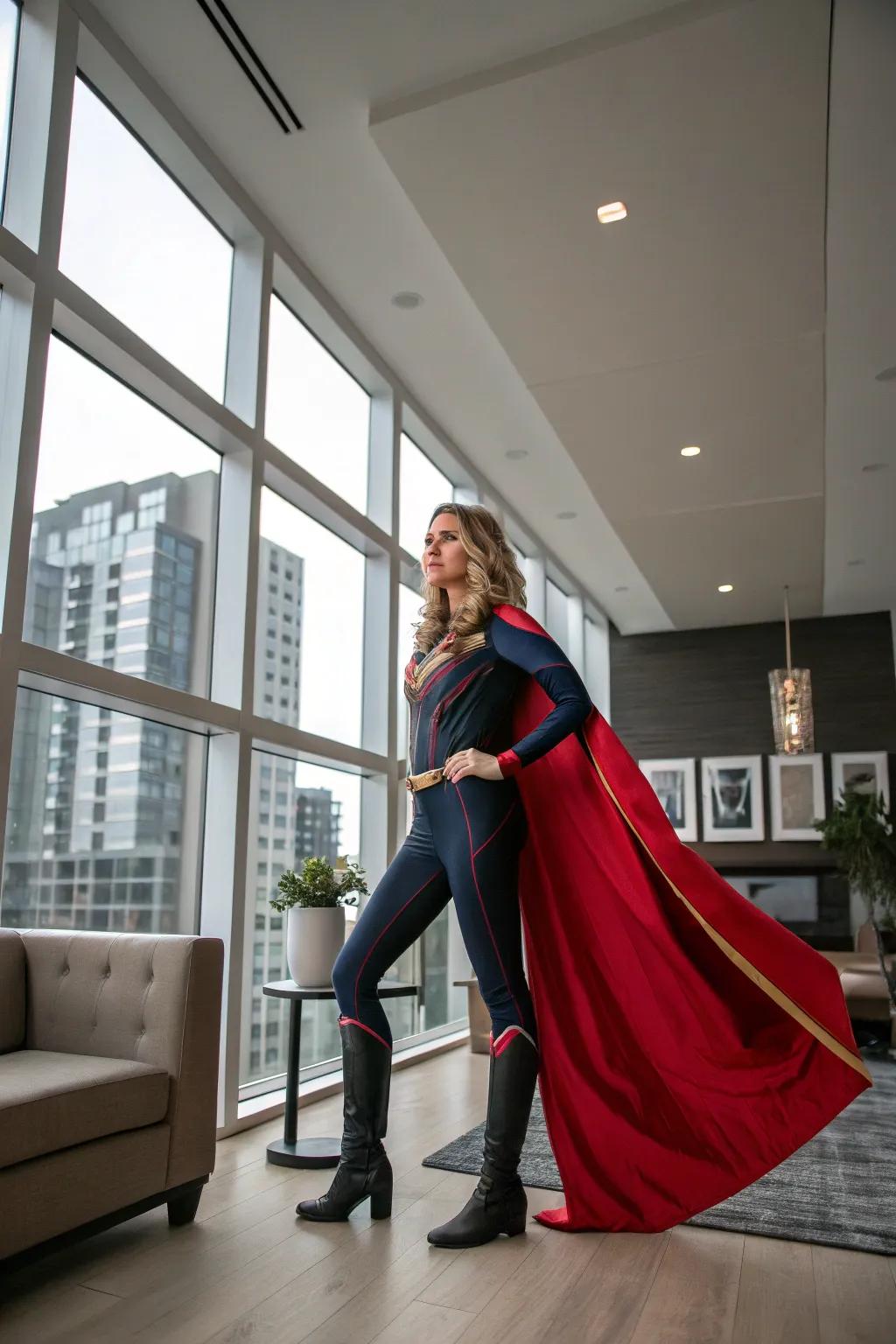 A sleek and stylish take on a hero costume.