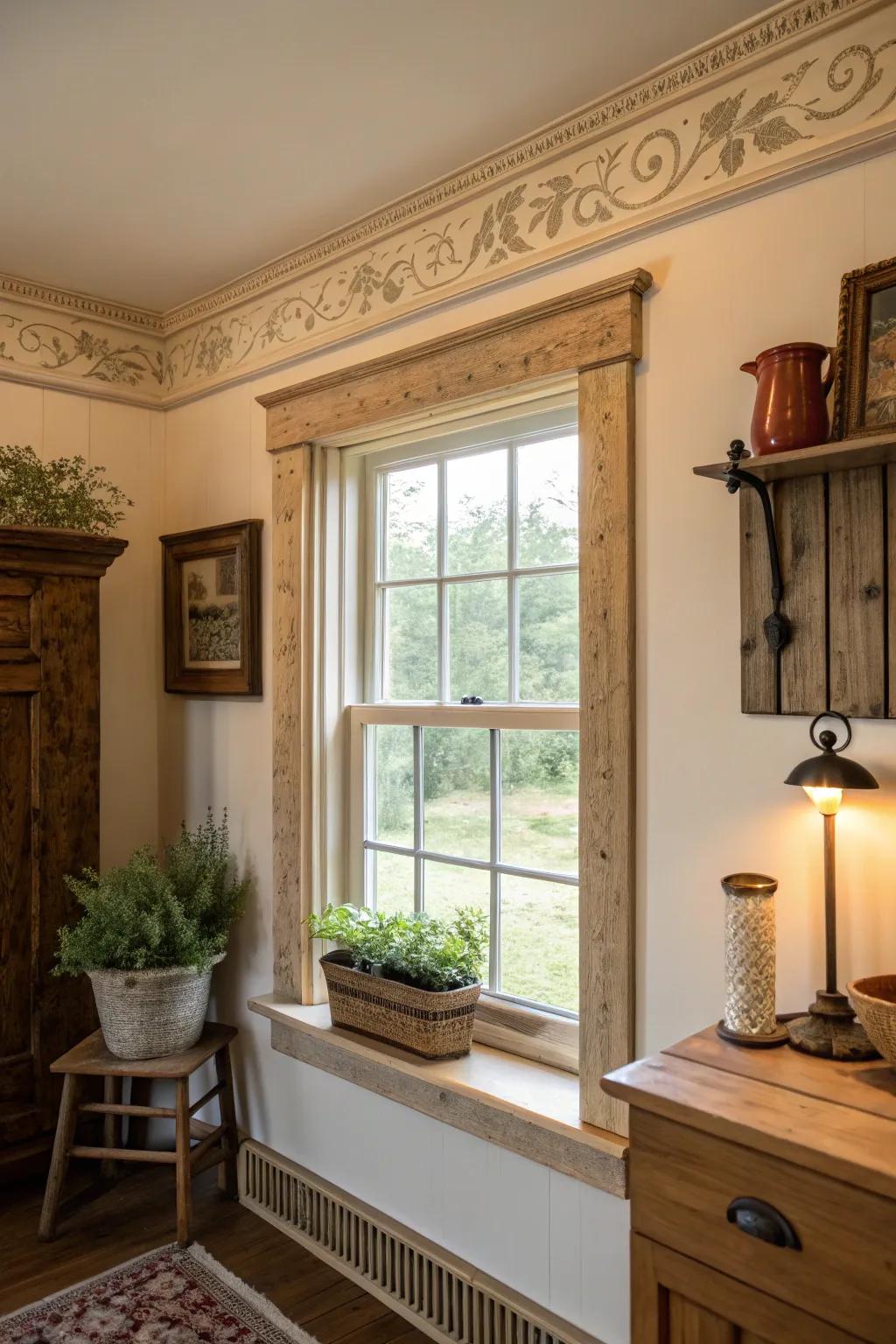 Embellishing features on window trim adding character.